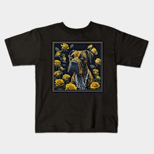 Dogo Canario yellow roses 2 Kids T-Shirt